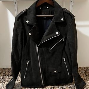 Thursday Dark Olive Suede Motorcycle Jacket